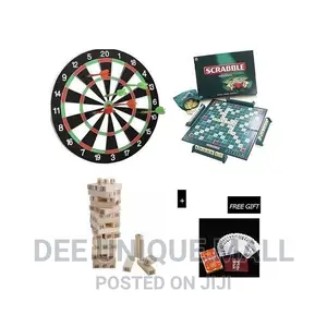 3 in 1 Board Games (Dart, Scrabble and Jenga)
