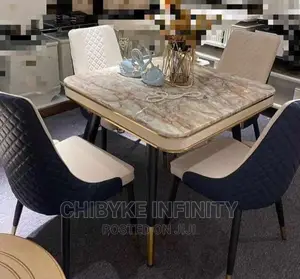 Turkish Contemporary Four Seater Marble Top Dinning Set