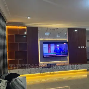 Trans Tv Console With Shelve and Tv Stand