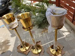 USA Gold Wine Bucket and Stand