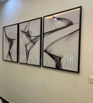 Black and White Abstract 3 In1 Set Wall Frame