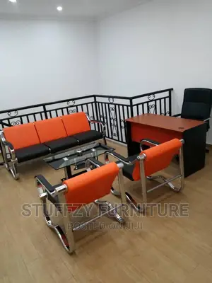 Orange and Black Sofas Chairs