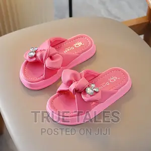 Girls' Pink Diamante Slippers