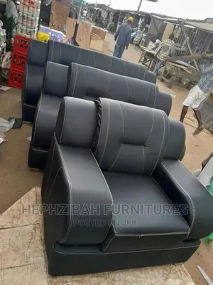 7 Seaters Black Modern Sofa