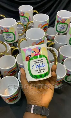 Kiddies Themed Birthday Mugs With Gold Lid