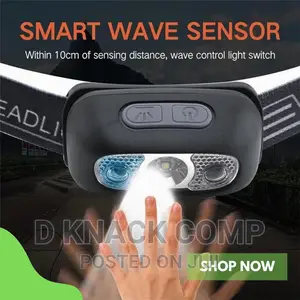 LED Headlamp Adjustable Waterproof USB Motion Sensor
