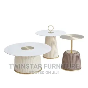 Modern Luxury Marble Top Centre Table With Side Stools