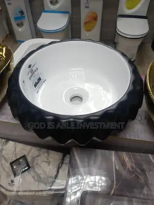White Black Countertop Basin