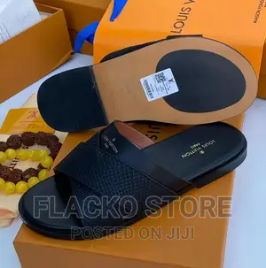 Original Louis Vuitton Leather Slippers