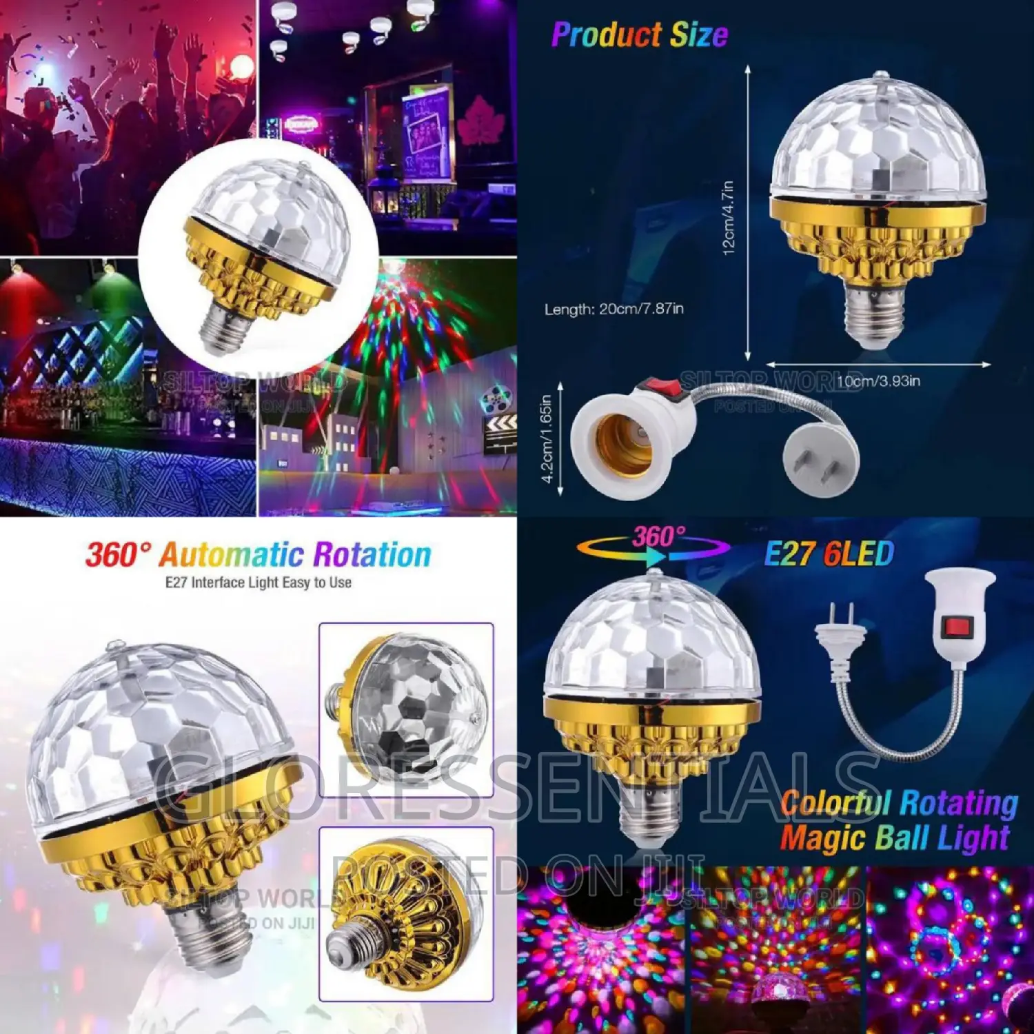 360*Rotating Disco Bulb Light