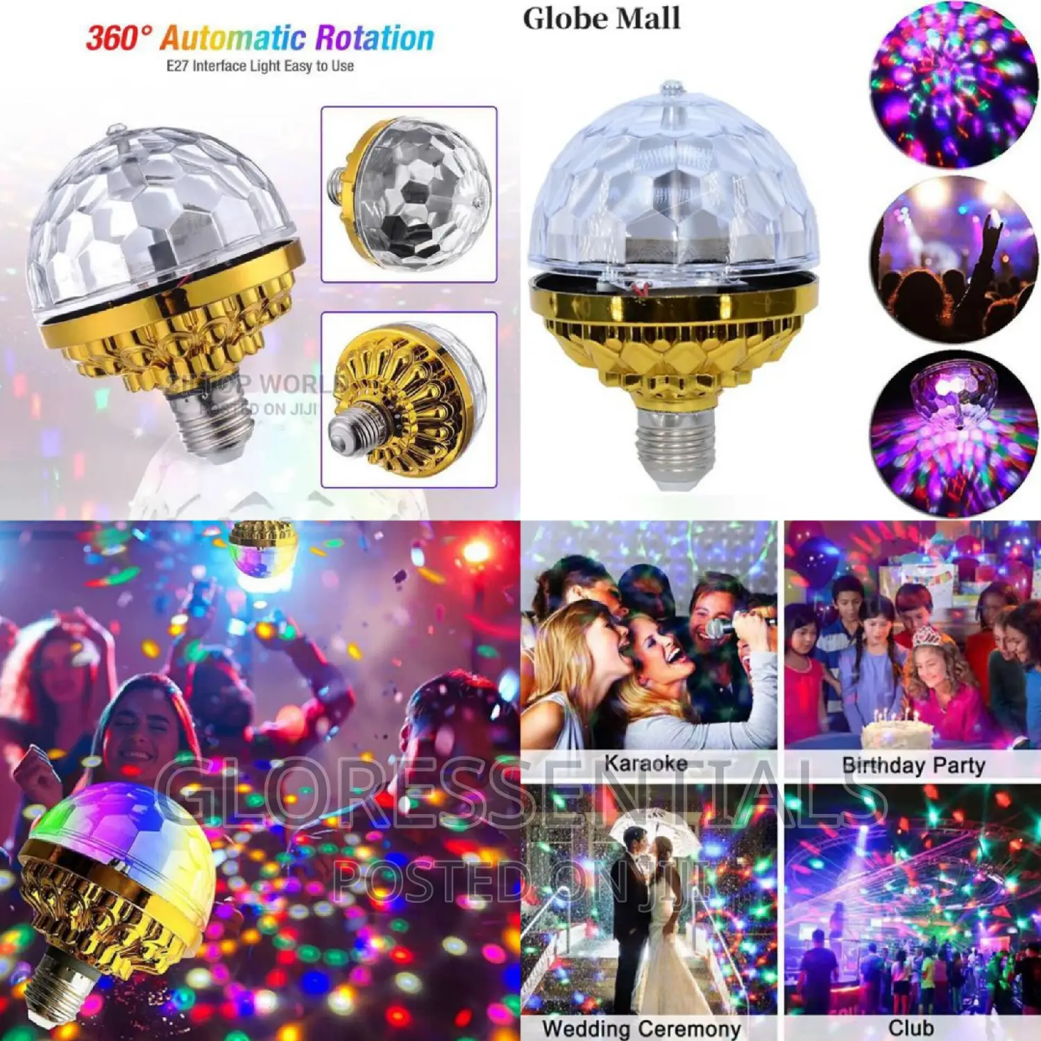 360*Rotating Disco Bulb Light