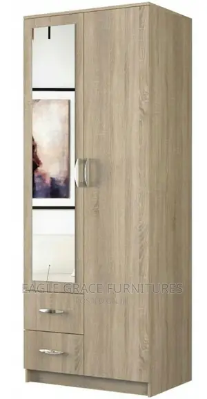 Modern Double Wardrobe With Mirror Frame