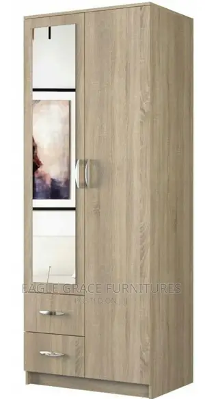 Modern Double Wardrobe With Mirror Frame