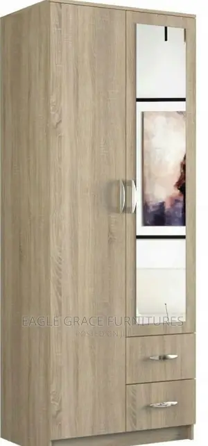 Modern Double Wardrobe With Mirror Frame