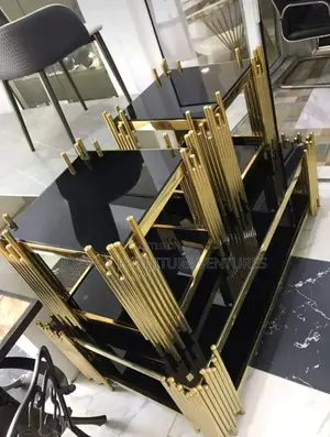 Turkey Glass Center Table With Two Side Stools.