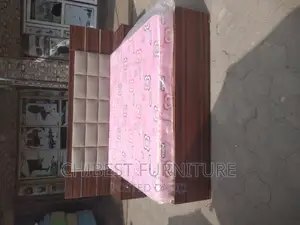 Quality 6by6 Wooden Upholstery Bed Frame With Two Bed Sides