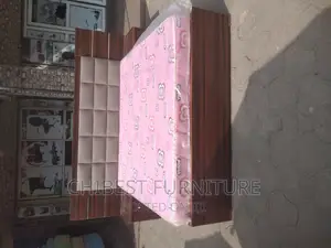 Quality 6by6 Wooden Upholstery Bed Frame With Two Bed Sides