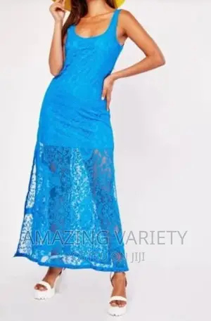 Net Long Open Back Gown