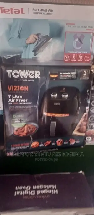 Tower Air Fryer 7L, Anti-Rust Body,Low Voltage,95% Less Oil.