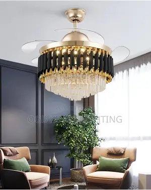Ceiling Fan With Crystal LED Light and Remote Control