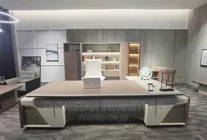 New Modern Executive CEO Office Table With Bookshelve 3.2mtr