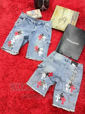 Original Chrome Heart Short Jean's Available in Store