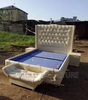 Royal Upholstery Bedframe 6by6 With Footrest Side Drawers