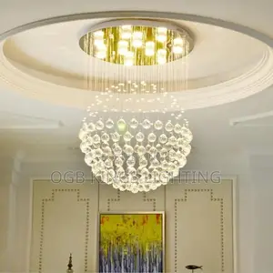 Modern Crystal Chandelier Celling Light Fixture Round Shape