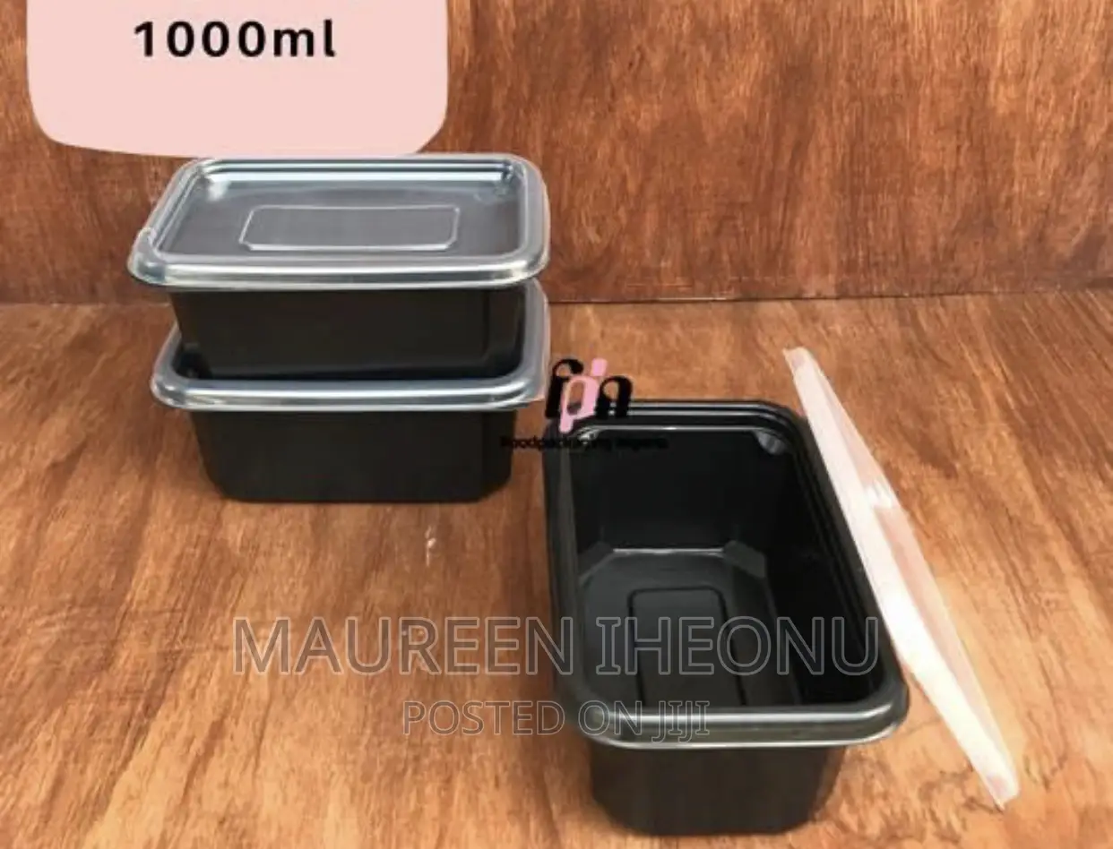 Black Plastic With Transparent Lid - 100pcs