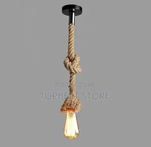 Rope Pendant Light Complete With Bulb