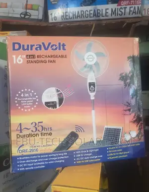 18inches Duravolt Solar Rechargeable Fan
