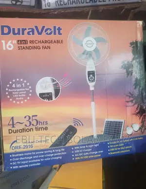 18inches Duravolt Solar Rechargeable Fan