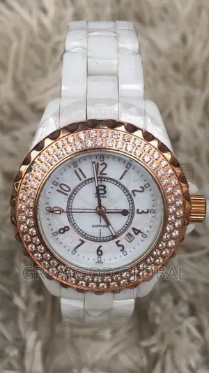 Luxury Binger Sapphire Stoned Ceramic Ladies Wristwatches