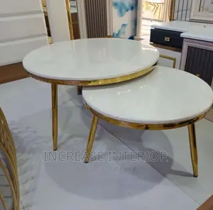 Imported Marble Center Table With Side Stools