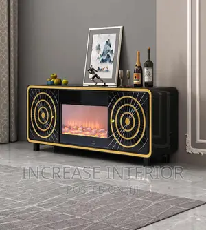 Luxury Imported Quality Tv Stand With Fire Place.