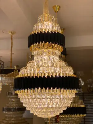 800mm, 600mm Black and Gold Christal Chandelier Light