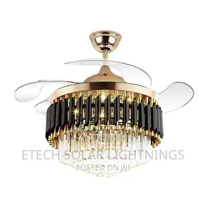 Morden Black And Gold Fan Chandeliers Lights