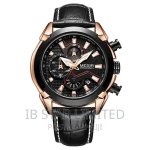 Megir Luxury Leather Classic Quartz Watches