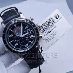 Original CITIZEN Black Leather Watch Available in Store