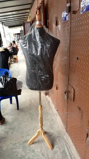 Male Dressform With Strong Tripod Wooden Base