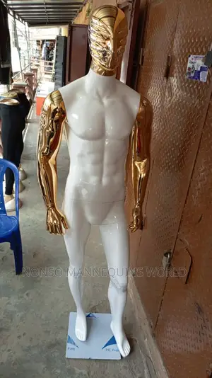 Fibre Gold White Male Full Body Mannequin