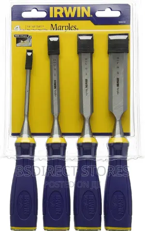 IRWIN M500 Bevel Edge All-Purpose Chisel - Striking Cap Set
