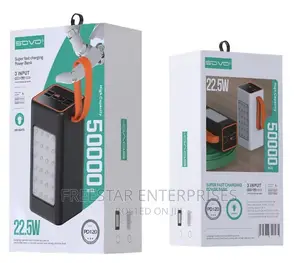 SOVO 50000mah Power Bank. 22.5W Power Bank. 22.5 Watts Power