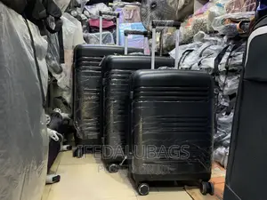 Set Of Quality Black Unbreakable Plastic Travel Luggage