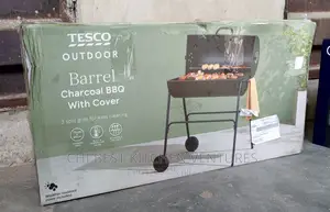 Charcoal Oil Drum BBQ - Cover, Utensils Adjustable Grill