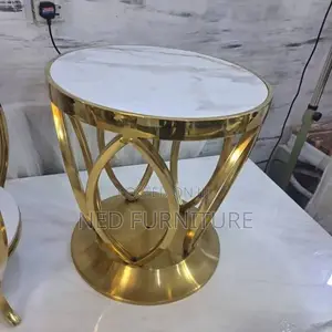 Coffee Table With Gold Entrusted Base