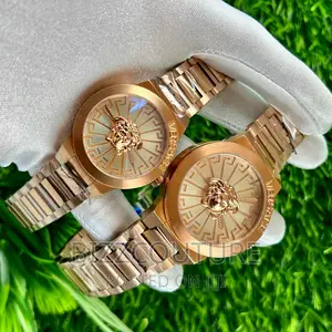 Original Versace Couples Gold Chain Watch Available in Store