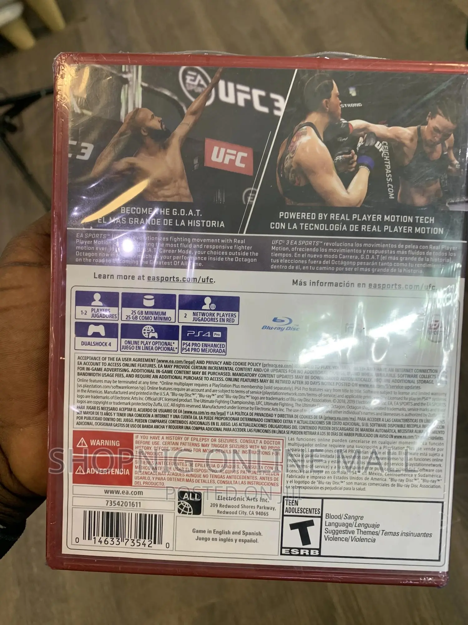 Ufc 3 Ps4 Game Disc