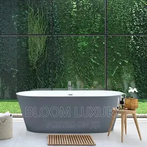 Grey+White Freestanding Acrylic Bathtub
