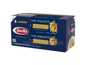 Barilla Thin Spaghetti - 2 Lb Pack of 4. 8lbs of Pasta